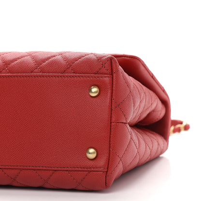 Chanel Caviar Quilted Medium Coco Handle Flap Red 8 of 8
