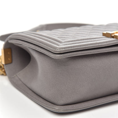Chanel Caviar Quilted Medium Boy Flap Light Grey 12 of 12