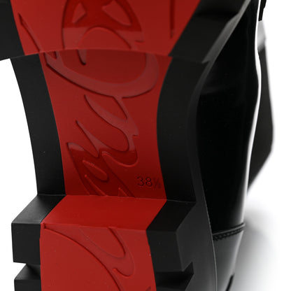 Christian Louboutin Patent Montezu Lug Chelsea Boots 38.5 Black 7 of 9