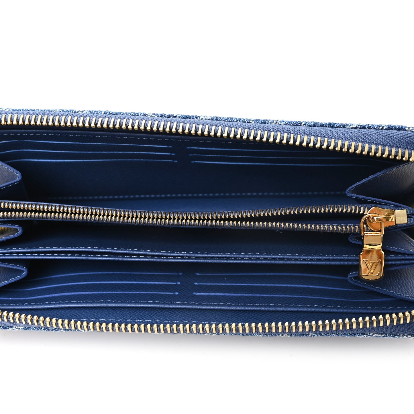 Monogram Denim Zippy Wallet NM Blue