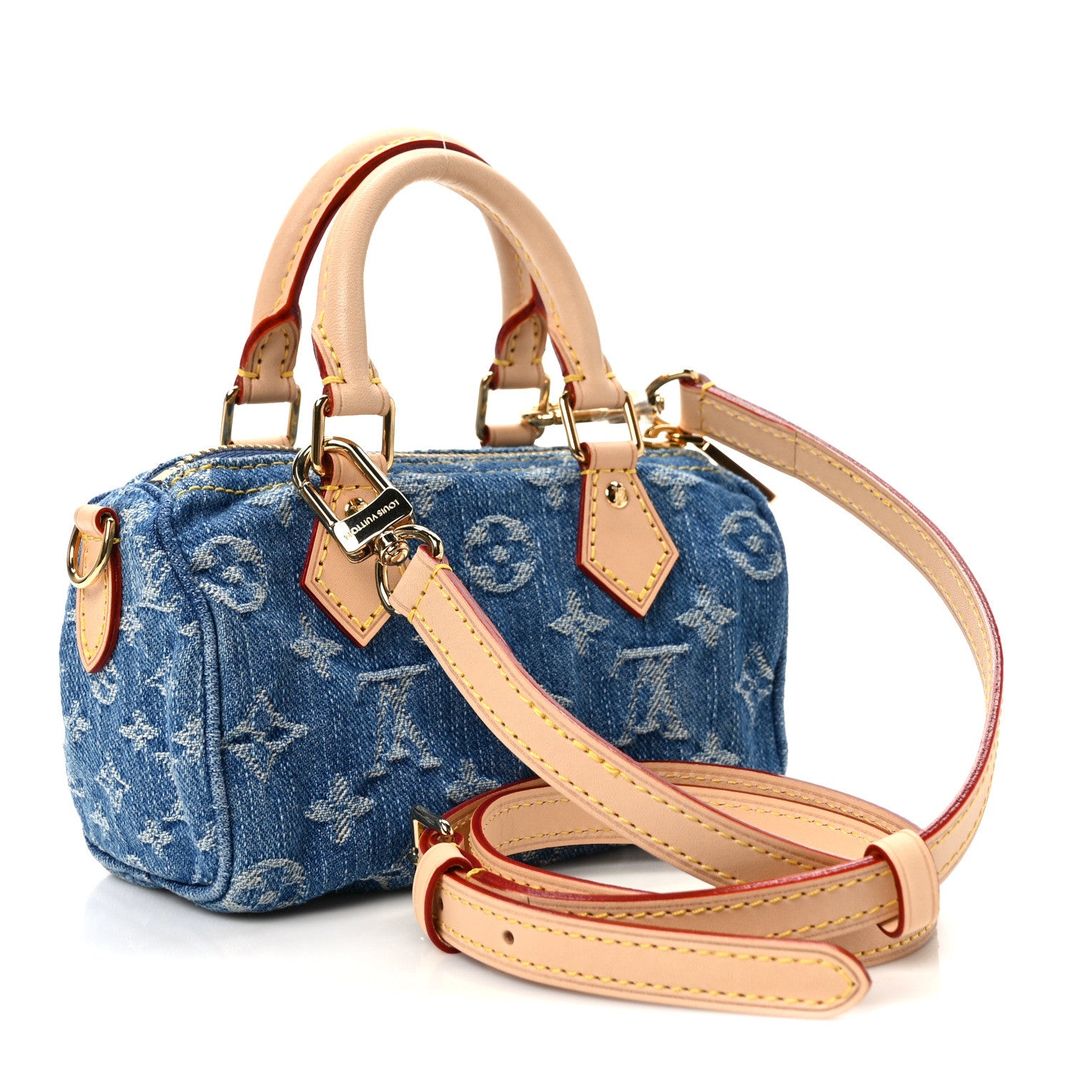 Louis Vuitton Monogram Denim Nano Speedy Blue 3 of 9