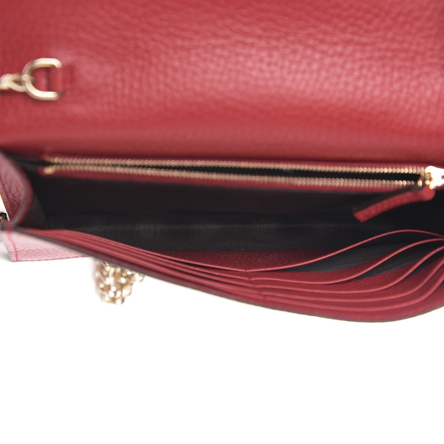 Gucci Dollar Calfskin Medium Betty Chain Wallet Tabasco 4 of 9