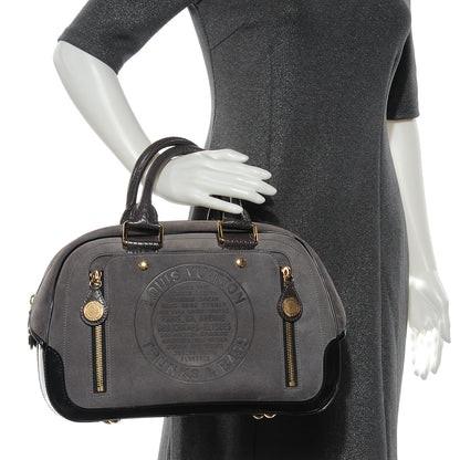 Louis Vuitton Suede Stamped Bowling GM Grey 2 of 7