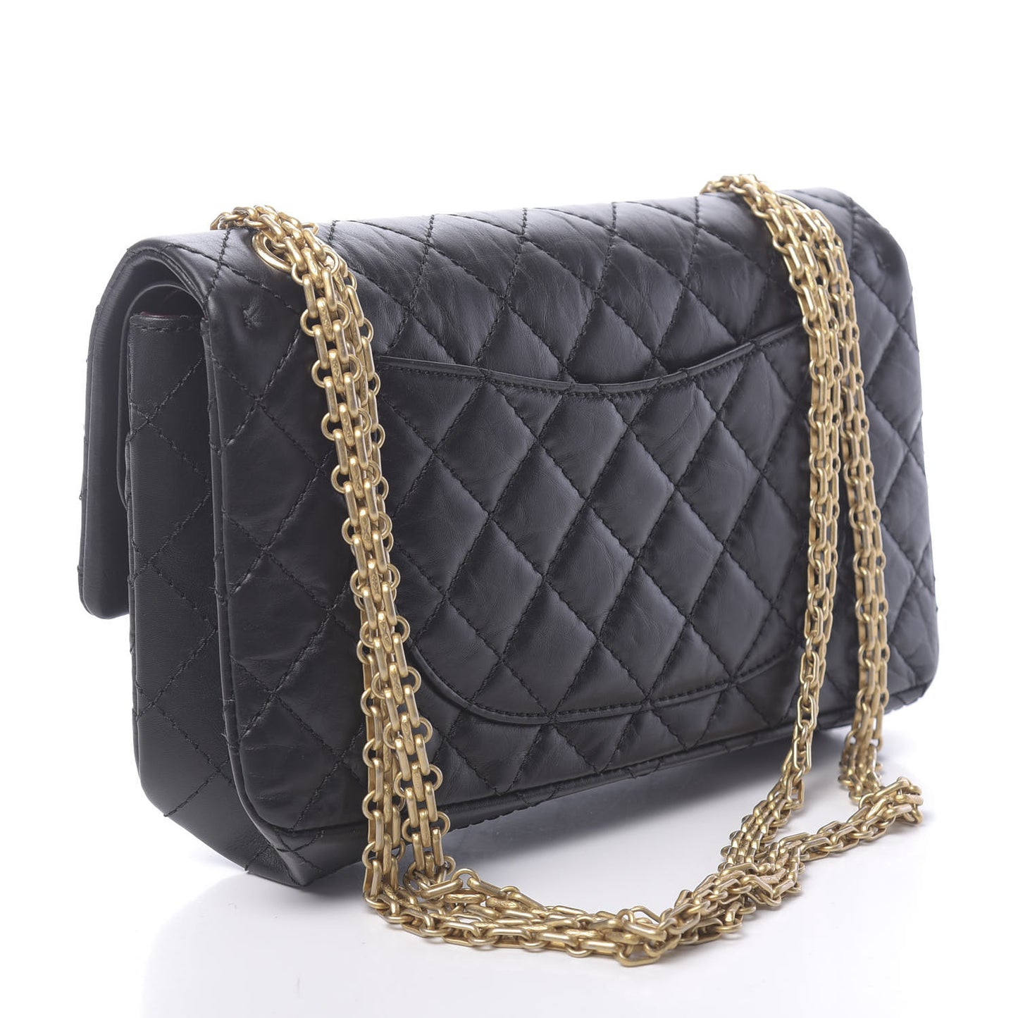 Aged Calfskin Quilted 2.55 Reissue 225 Flap Black
