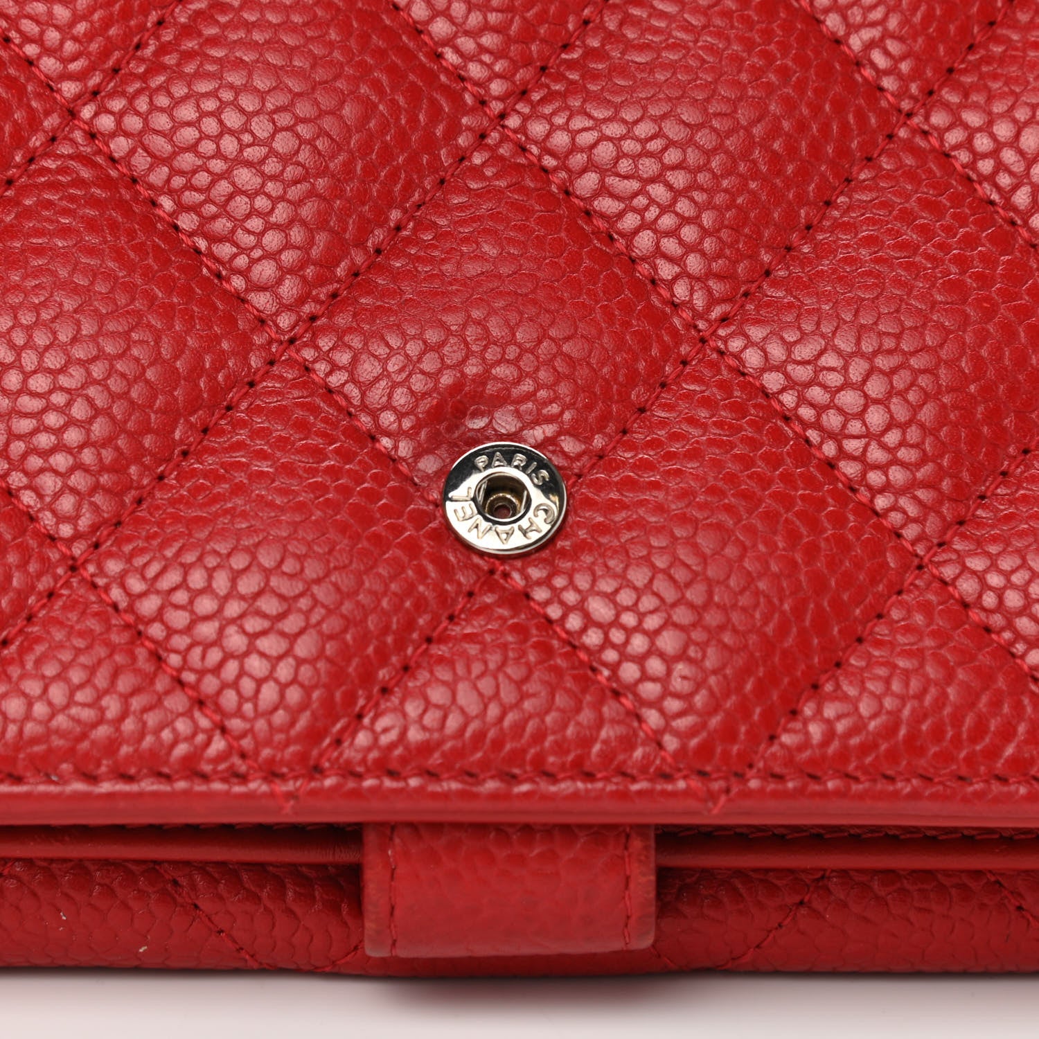 Chanel Caviar Quilted CC Long Double Wallet Red 13 of 14