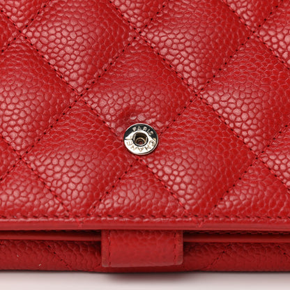 Chanel Caviar Quilted CC Long Double Wallet Red 13 of 14