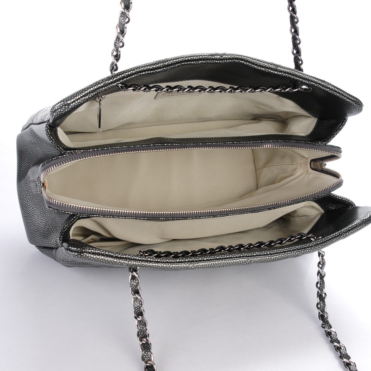 Chanel Caviar Quilted Timeless CC Tote Dark Silver 5 of 7