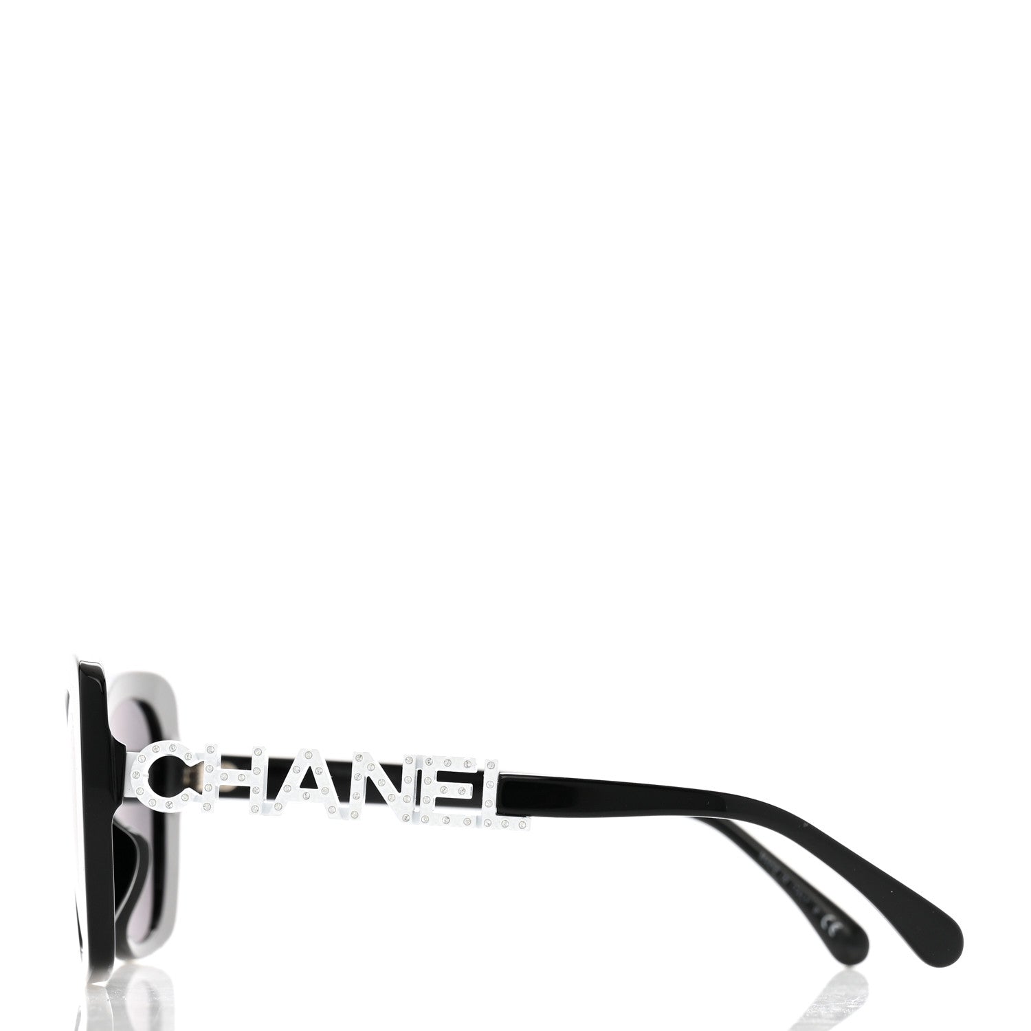 Chanel Acetate Strass Square Sunglasses 5422-B-A Black White 3 of 8
