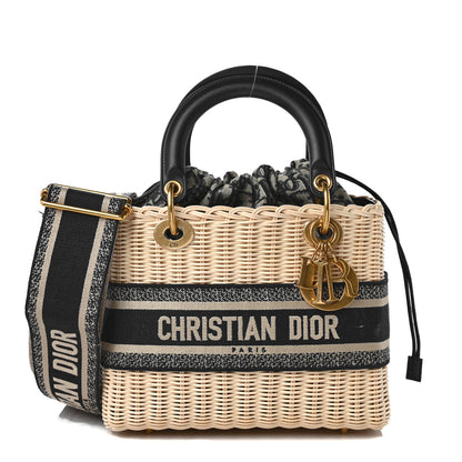 Christian Dior Wicker Oblique Medium Lady Dior Bag Blue 1 of 8