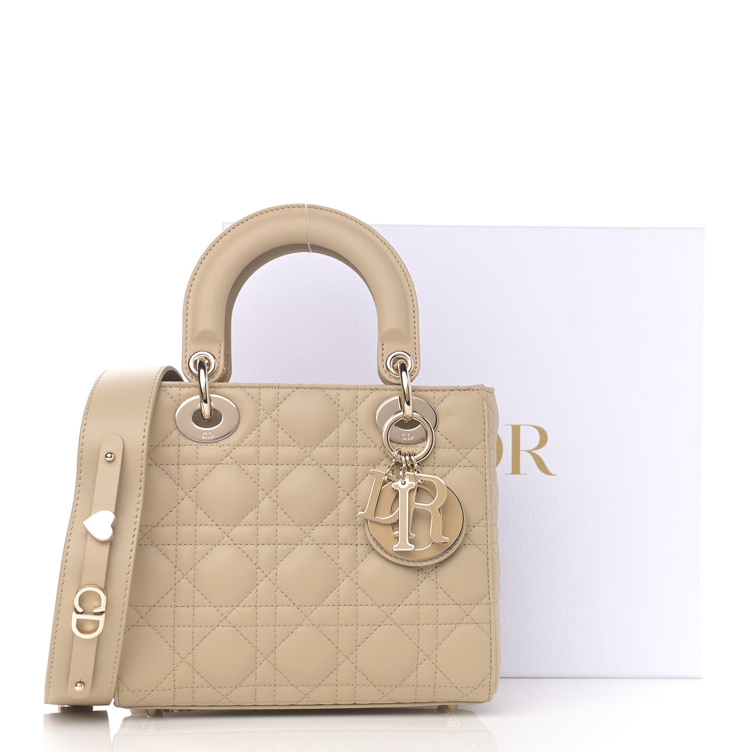 Christian Dior Calfskin Cannage Small My ABCDior Lady Dior Beige 10 of 10
