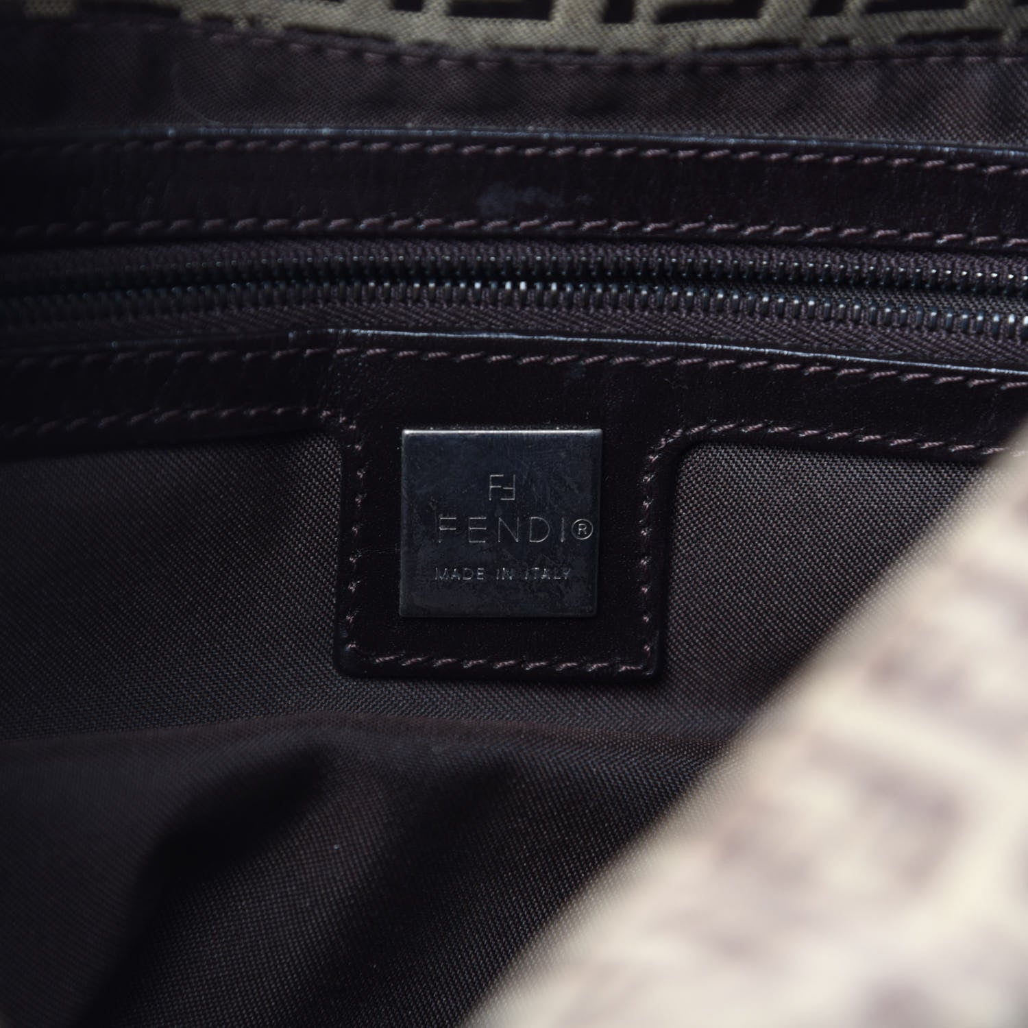 Fendi Zucchino Mama Baguette Dark Brown 8 of 9