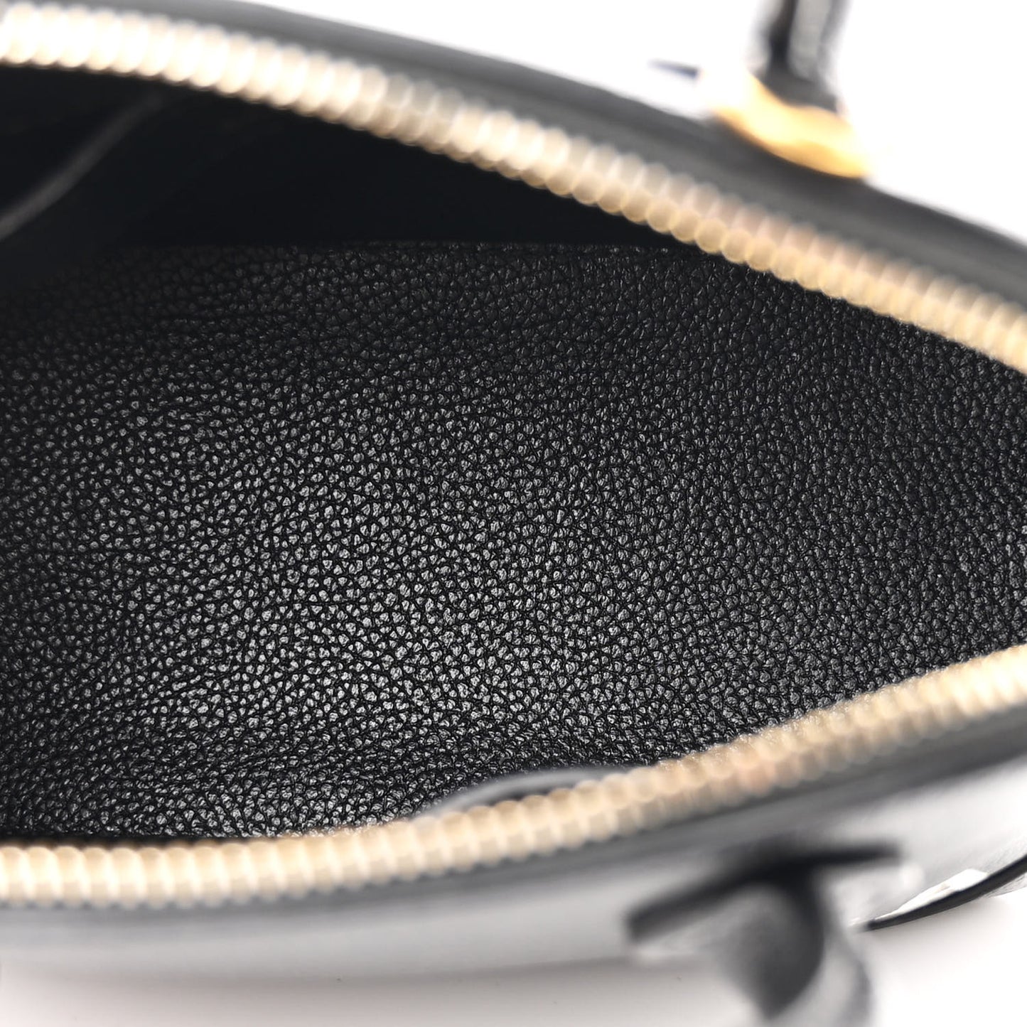 Signature Grained Calfskin XXS Ville Top Handle Bag Black White