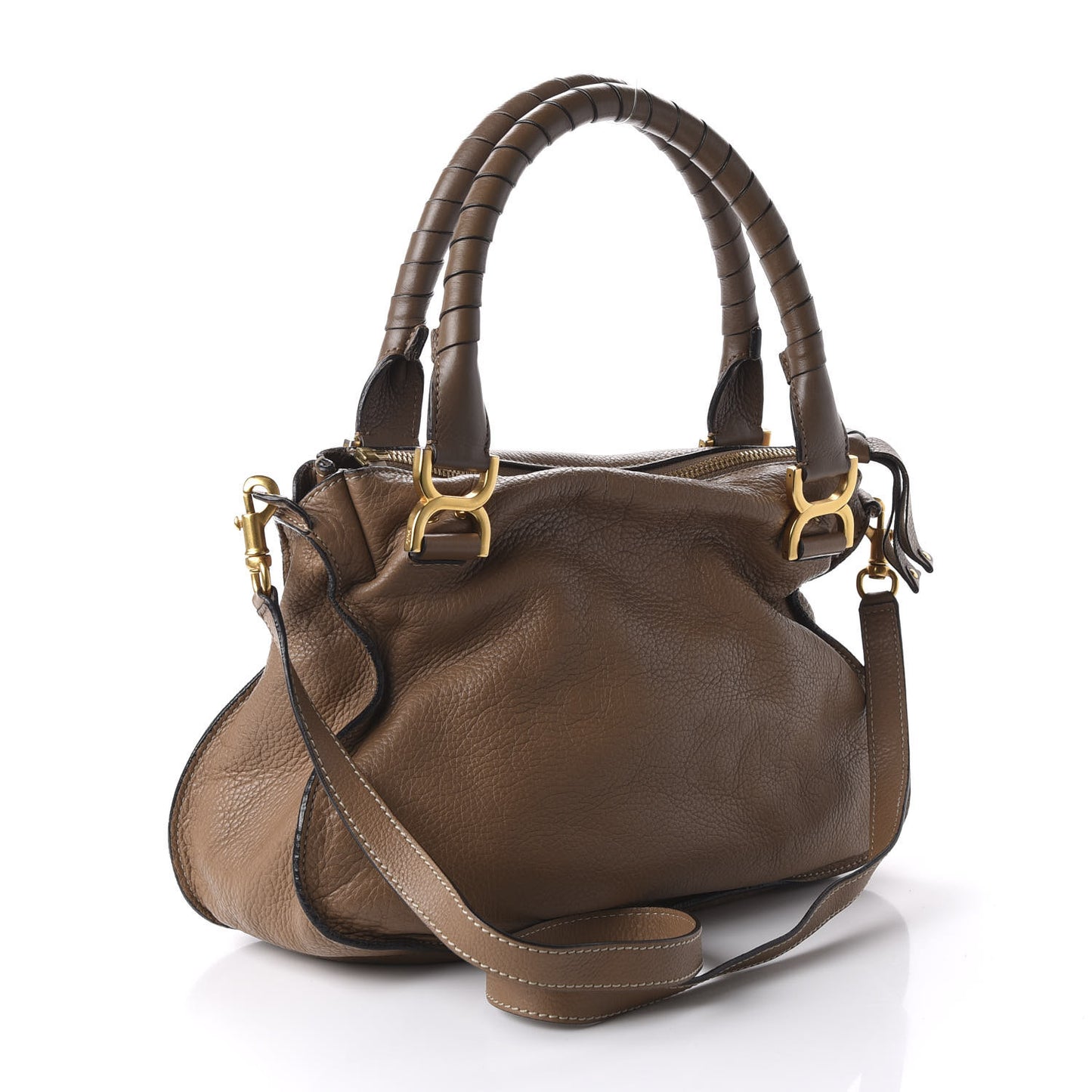 Calfskin Small Marcie Satchel Nut