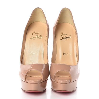 Christian Louboutin Patent Lady Peep 150 Pumps 36.5 Nude 2 of 7