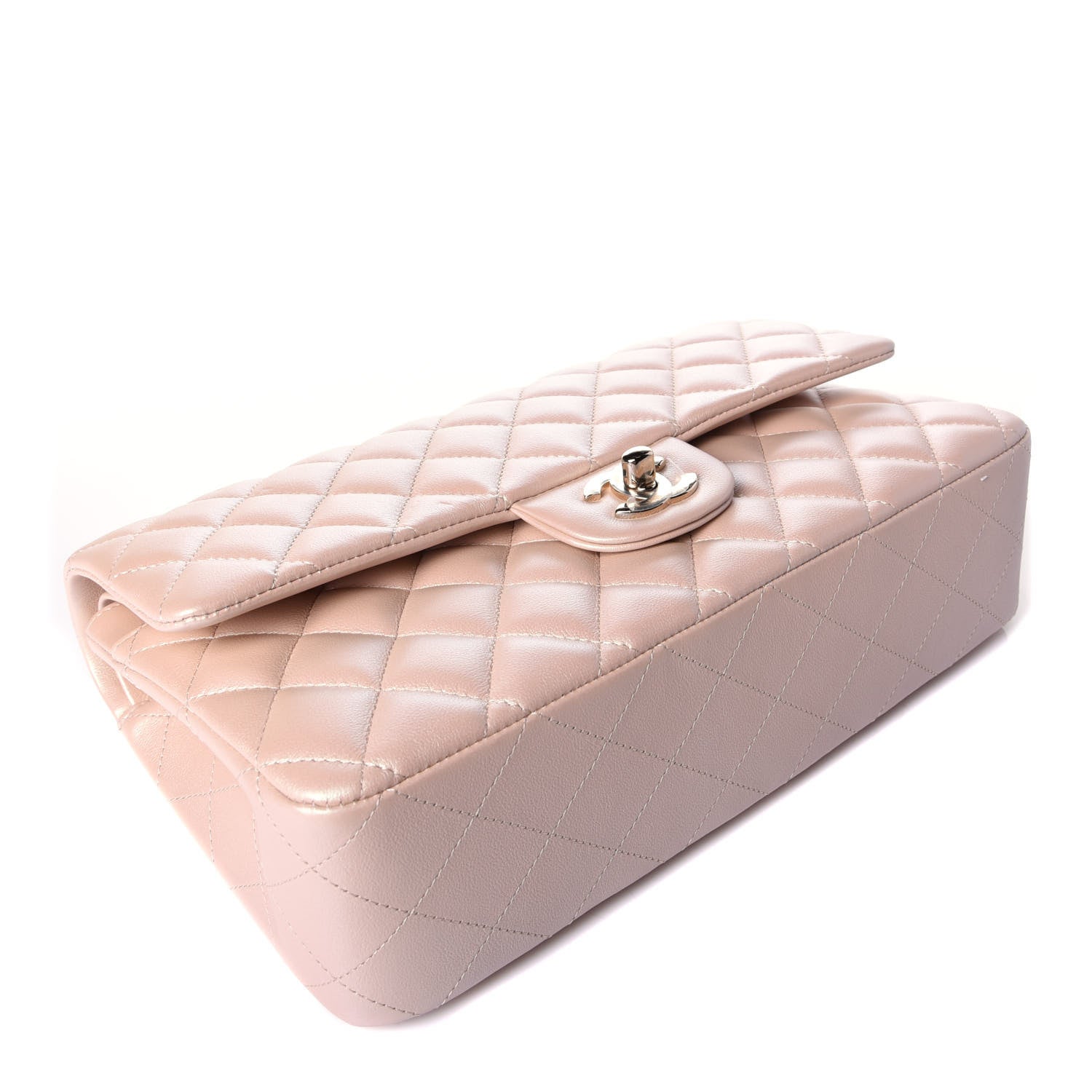 Chanel Iridescent Calfskin Quilted Medium Double Flap Beige 4 of 10