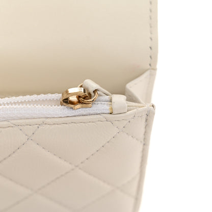Chanel Calfskin Quilted Maxi Pearls Clutch With Chain White 12 of 13