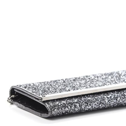 Jimmy Choo Glitter Milla Wallet on Chain Silver 8 of 10
