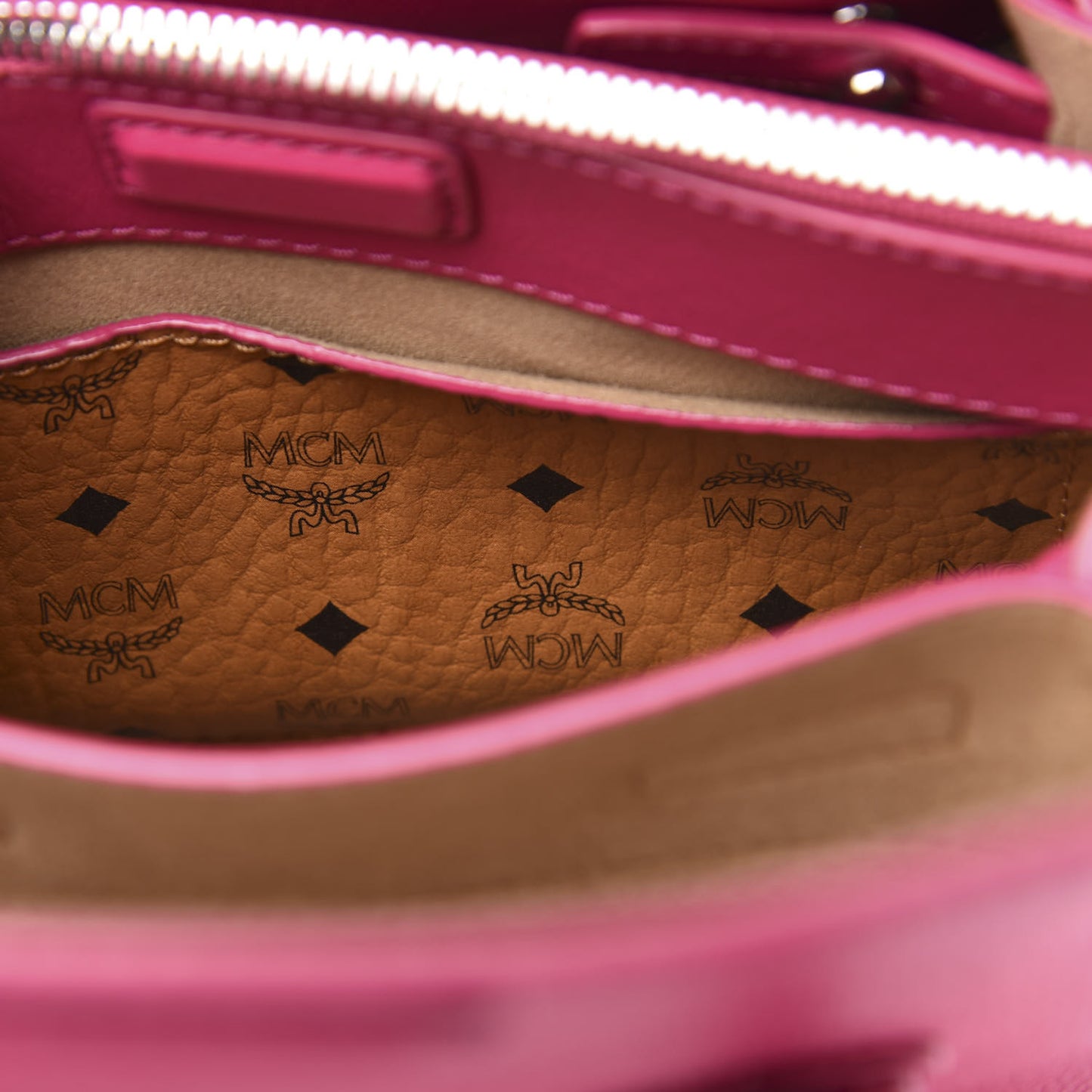 Grained Calfskin Mini Milla Tote Beetroot Pink