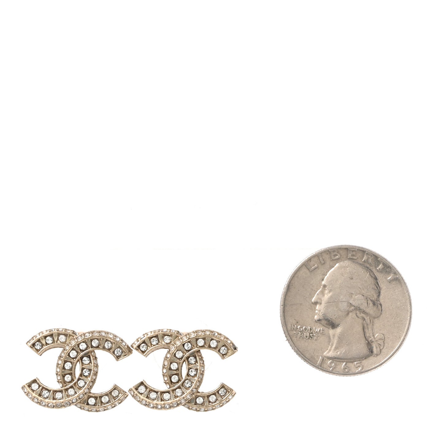 Crystal Timeless CC Earrings Light Gold