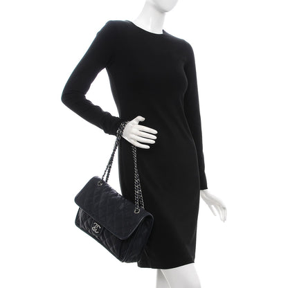 Chanel Caviar Quilted Large French Riviera Flap Navy Blue 2 of 12