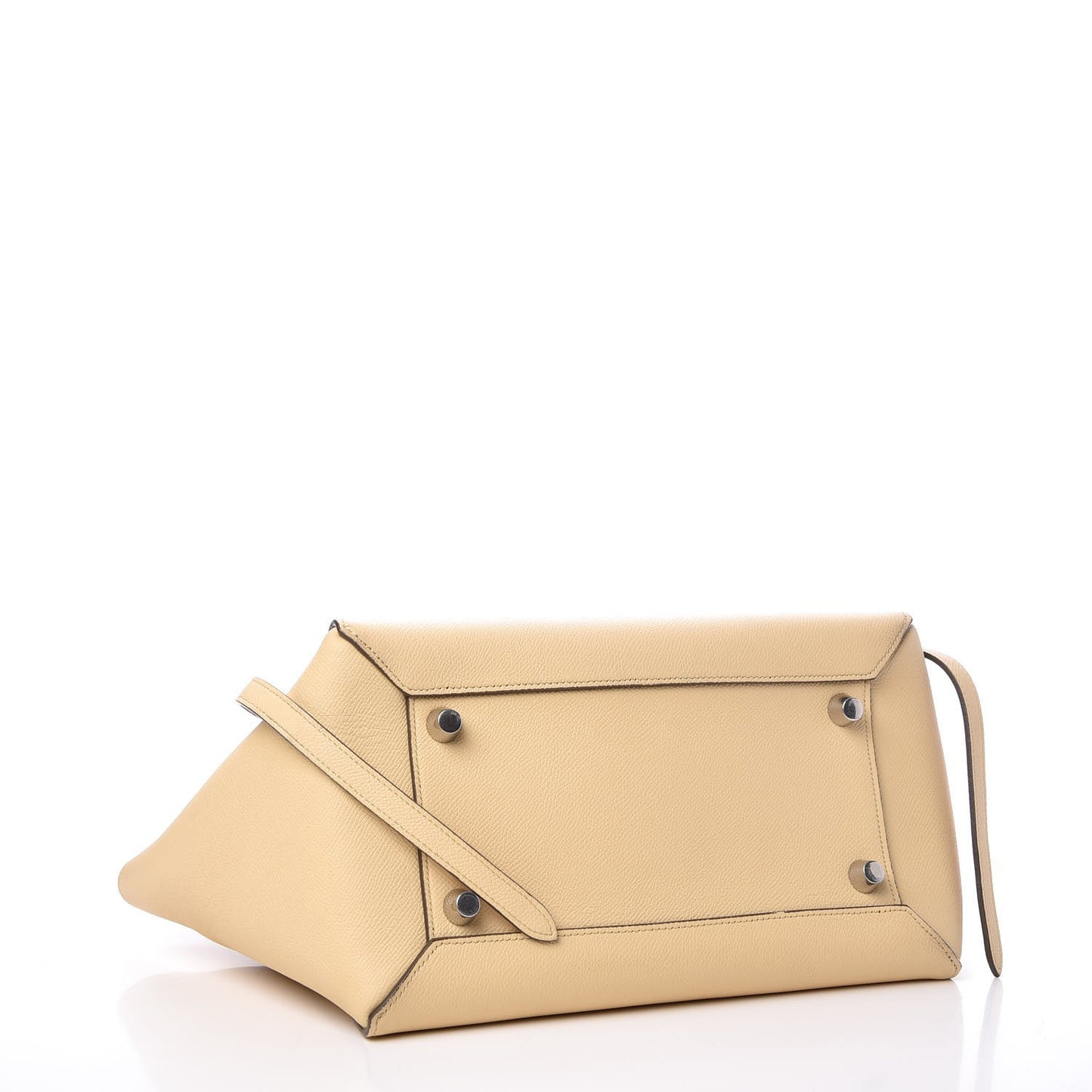 Drummed Calfskin Mini Belt Bag Cream