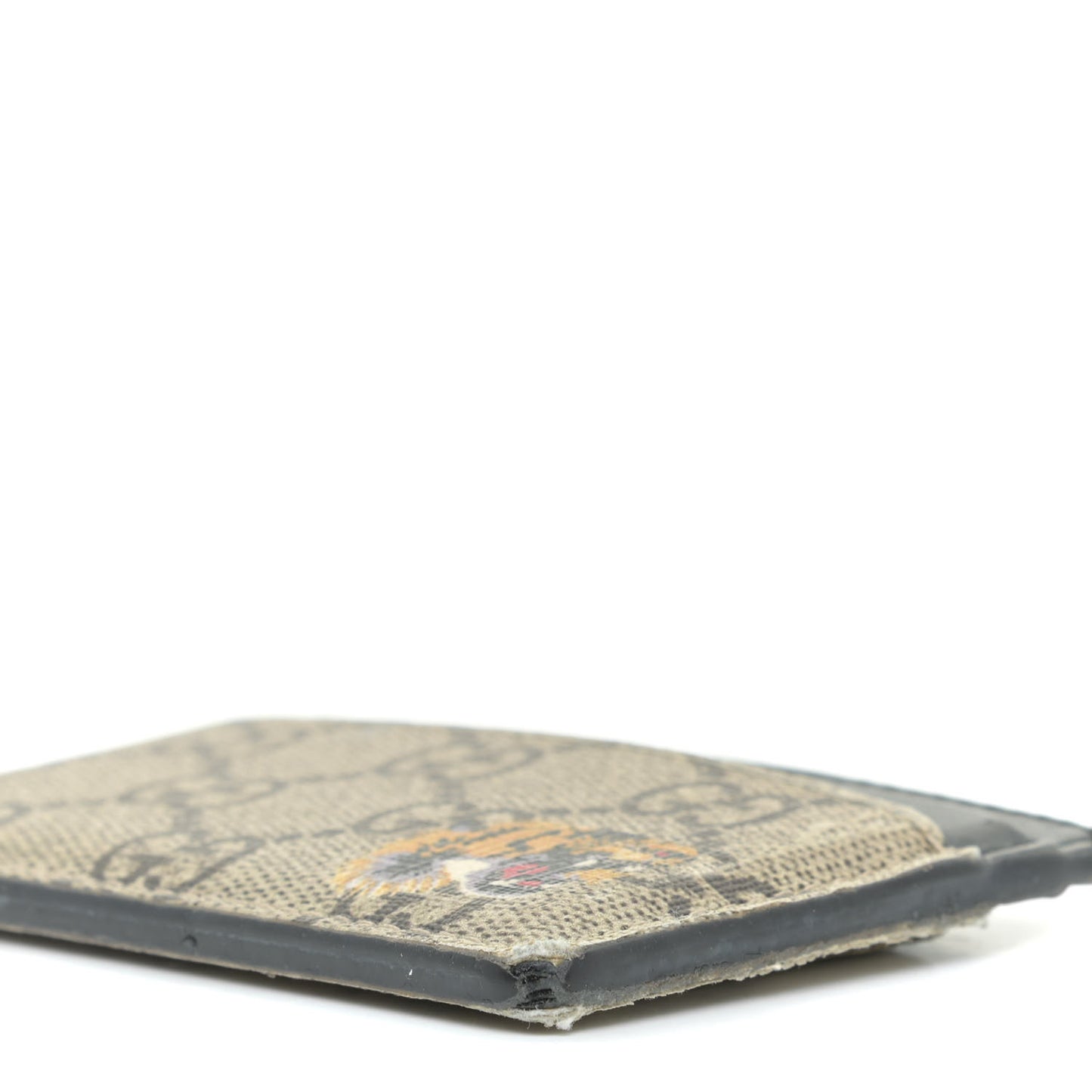 GG Supreme Monogram Tiger Print Card Holder Black
