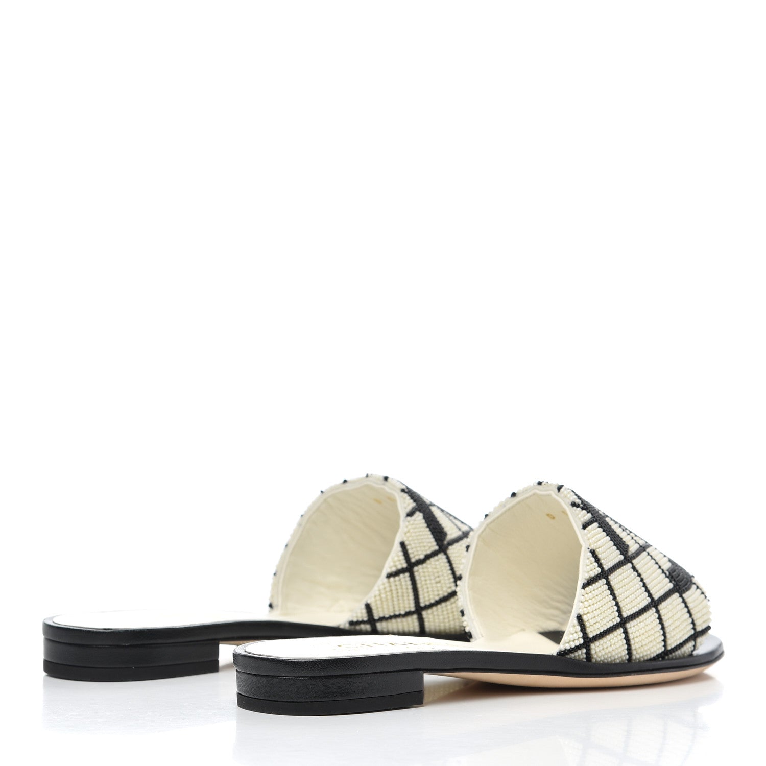 Chanel Pearl Embroidery CC Mules 35 Black White 4 of 9