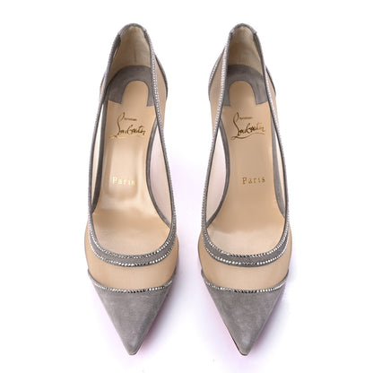 Christian Louboutin Veau Velours Crystal Rete Galativi 70 Pumps 39 Grey 5 of 9