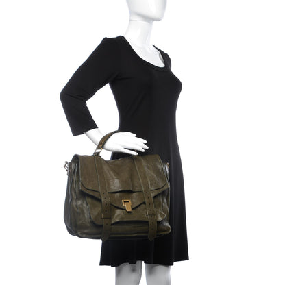 Proenza Schouler Lambskin Medium PS1 Satchel Military 2 of 11