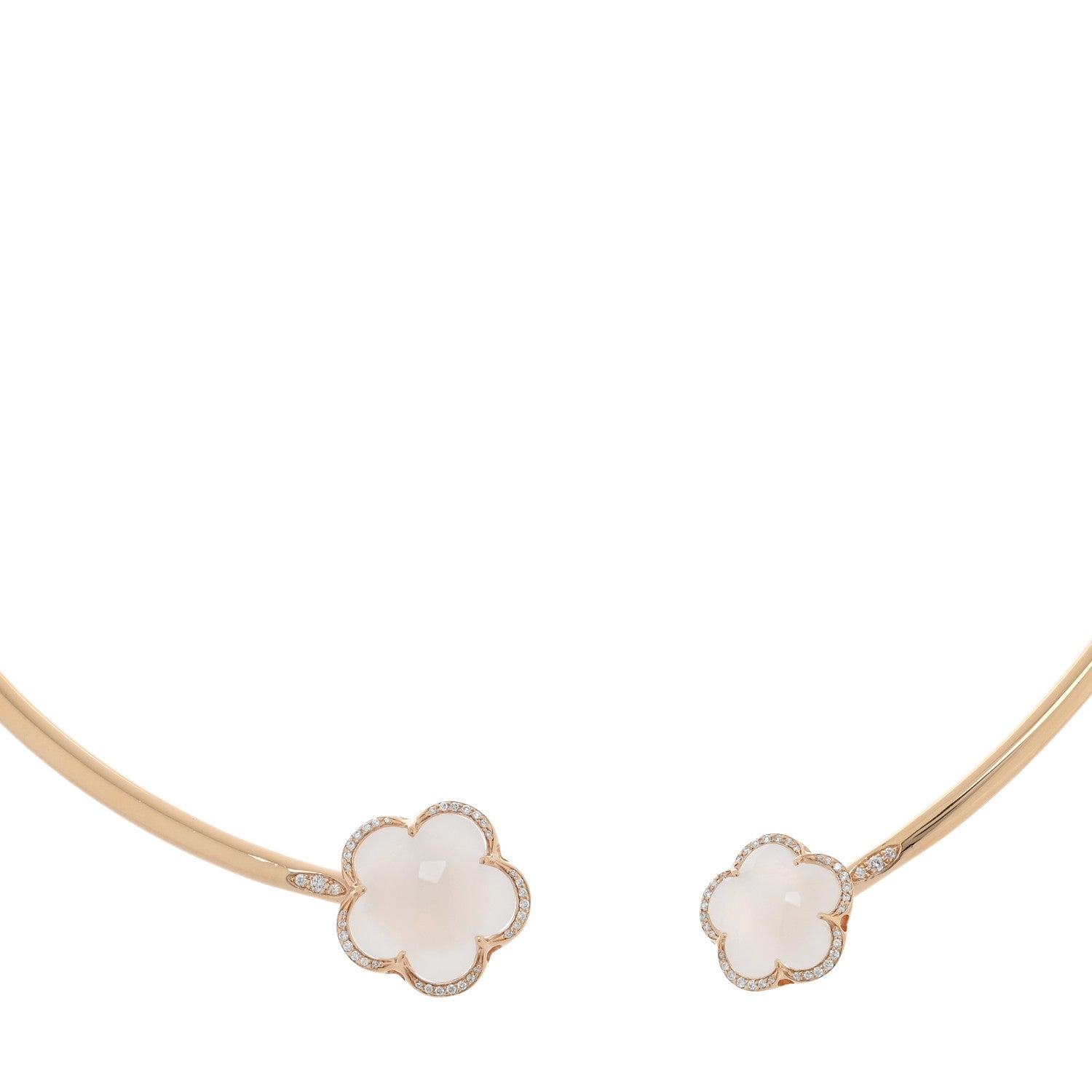 Pasquale Bruni 18K Rose Gold Diamond Pink Quartz Collar Necklace 1 of 5