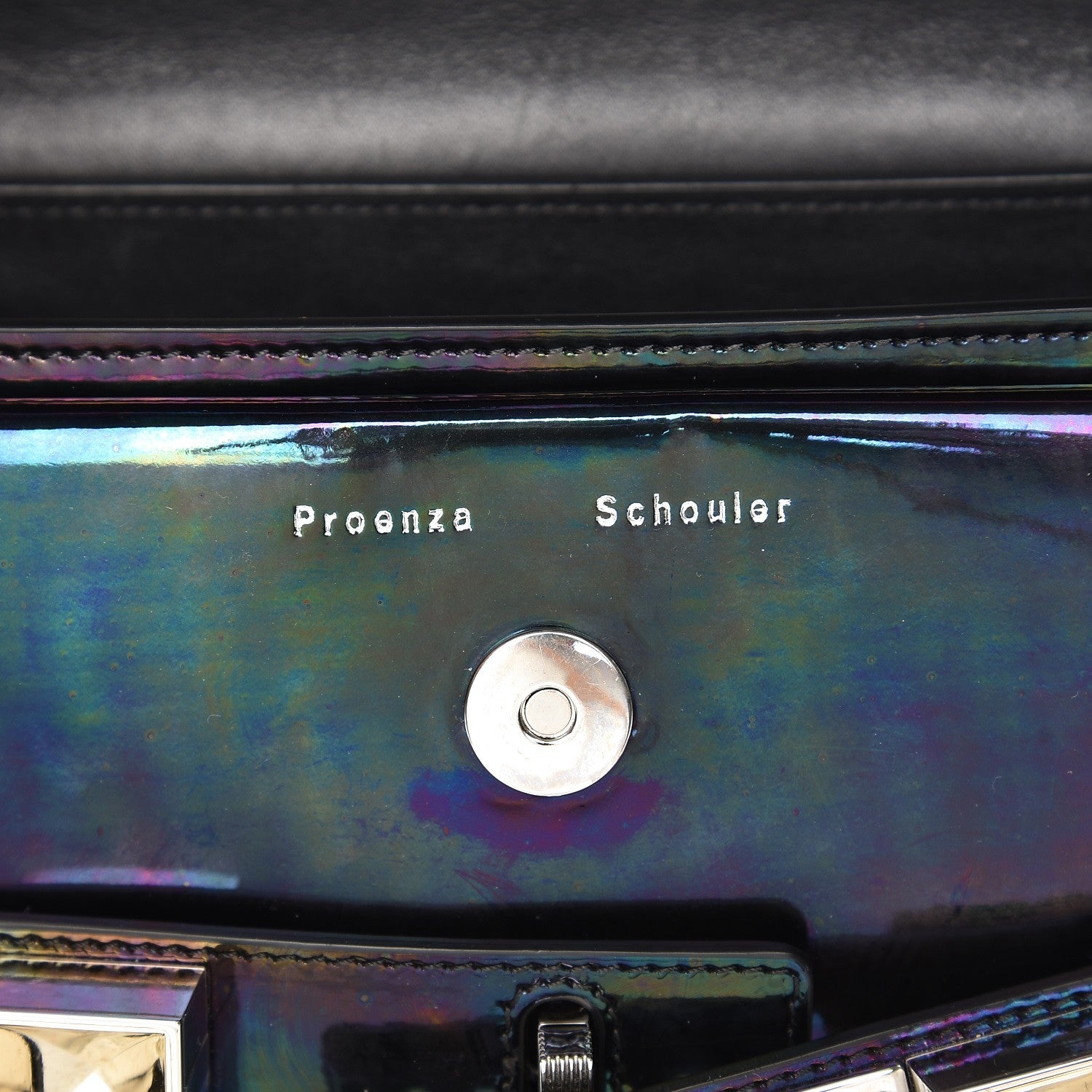 Proenza Schouler PS11 Holographic Patent Mini Classic Shoulder Bag Oil Slick 7 of 8
