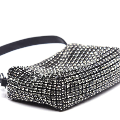 Alexander Wang Mesh Crystal Rhinestone Mini Heiress Pouch Black Silver 7 of 11