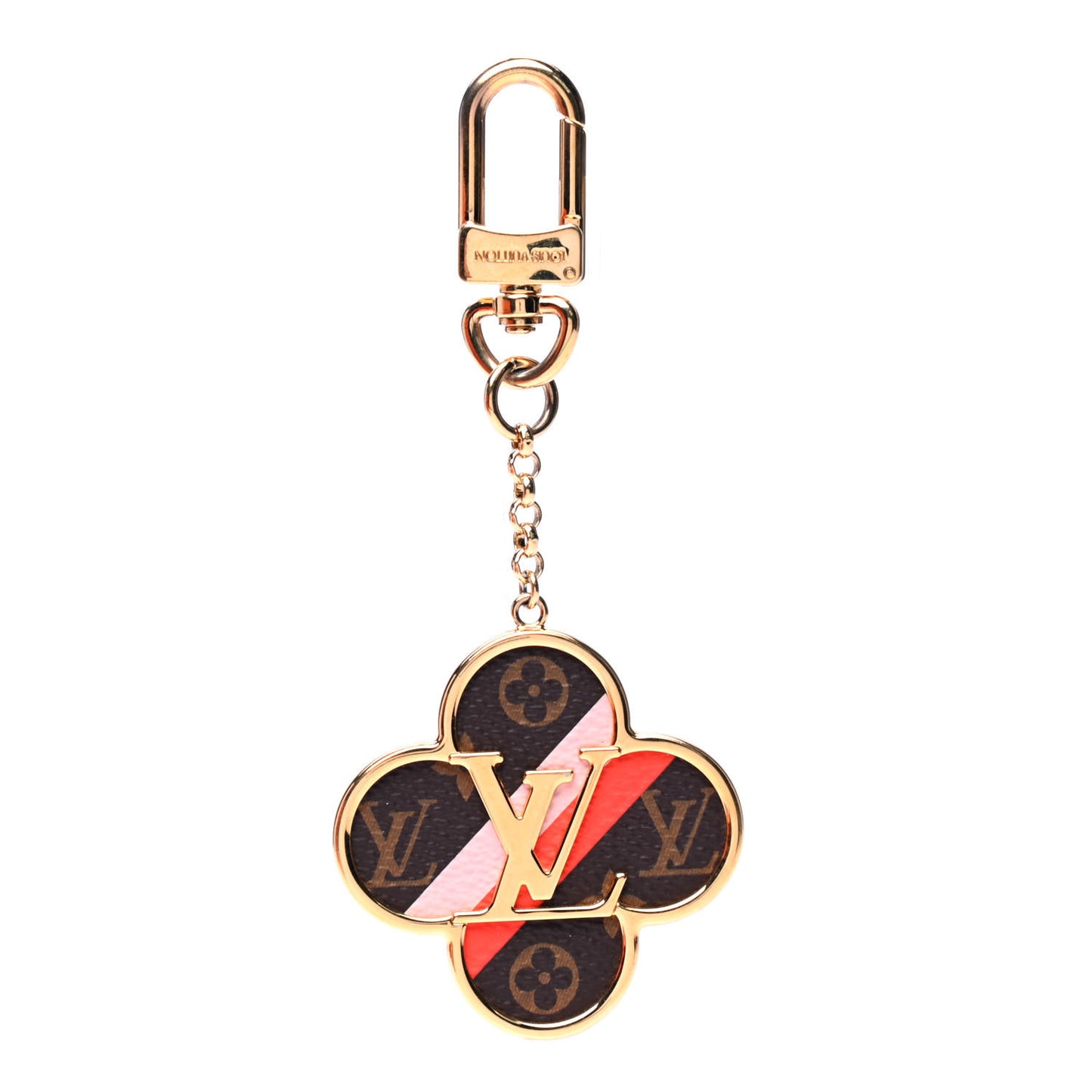 Metal Monogram Into The Flower Bag Charm Key Holder