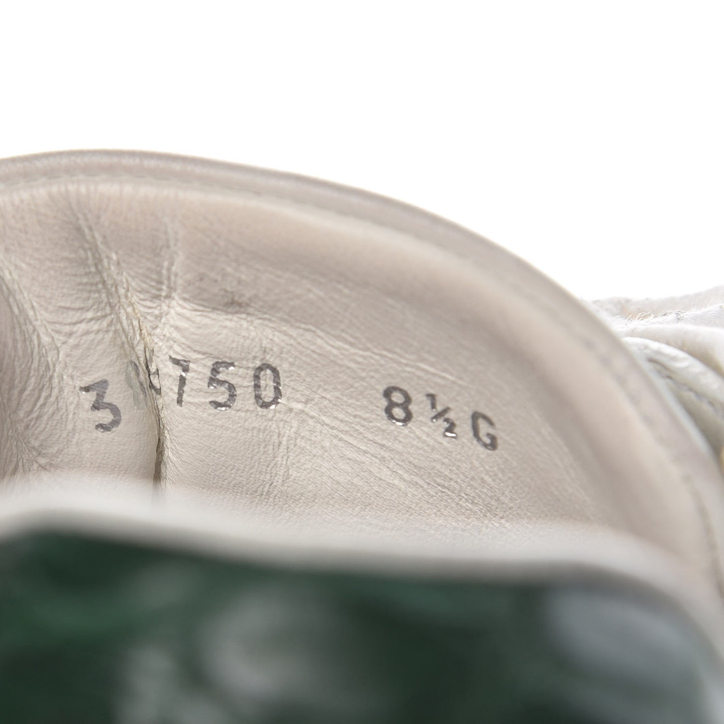 Calfskin Crocodile Web Mens Ace Sneakers 8.5 White Green
