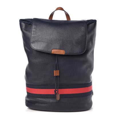 Gucci Calfskin Signature Web Backpack Blue 1 of 11