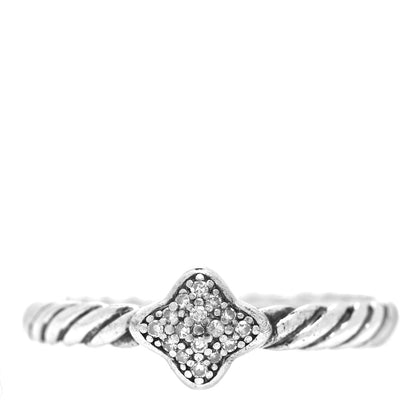 David Yurman Sterling Silver Diamond Quatrefoil Ring 49 5 1 of 4