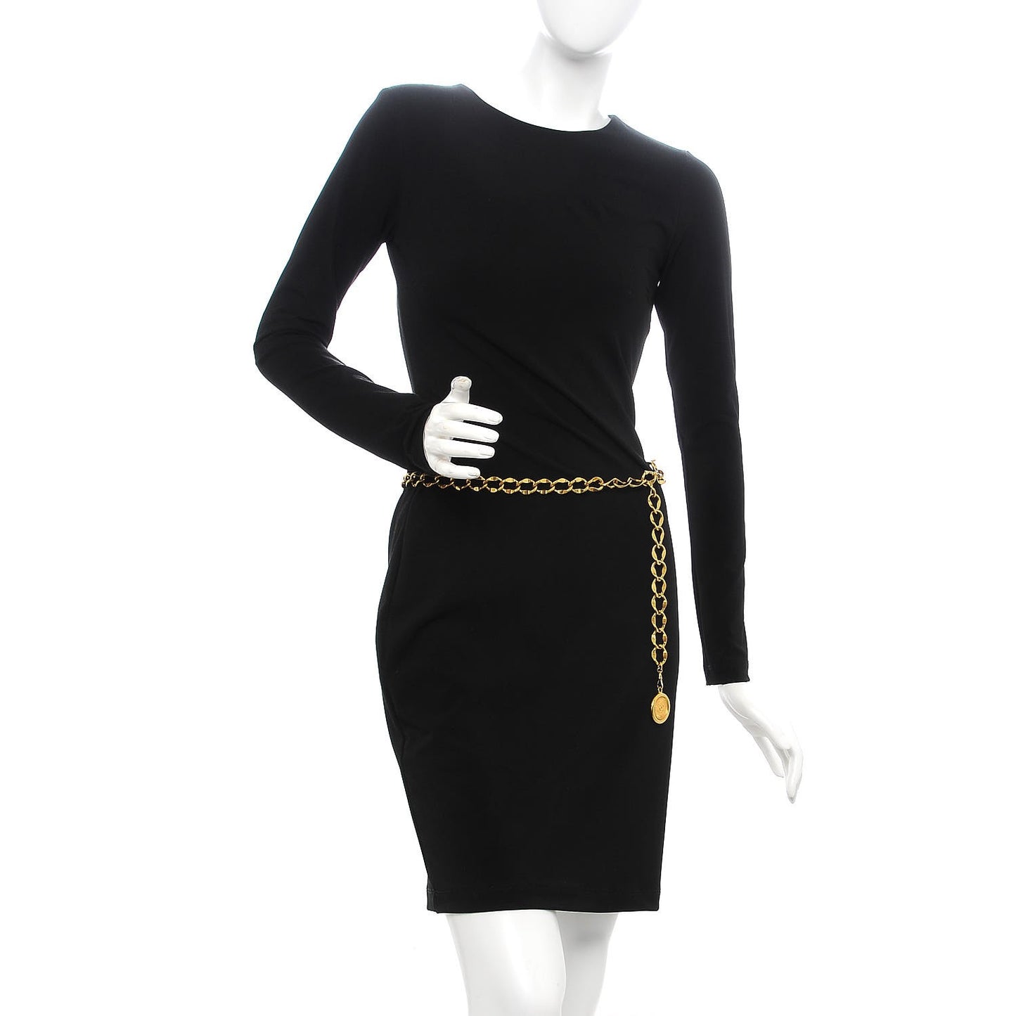 Chain CC Medallion Belt Gold