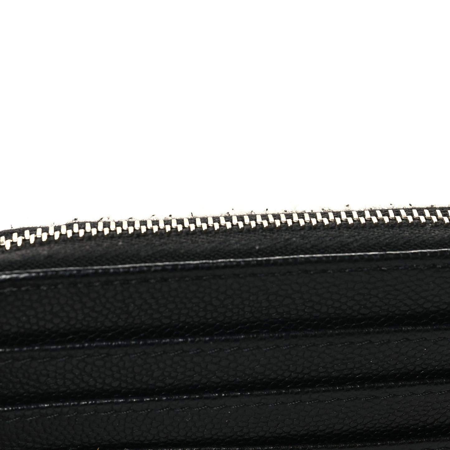 Caviar Quilted Zip Card Holder Wallet Black