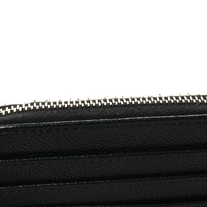 Chanel Caviar Quilted Zip Card Holder Wallet Black 9 of 10