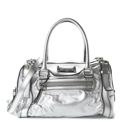 Dolce & Gabbana Metallic Calfskin Miss Easy Way Boston Bag Argento 1 of 12