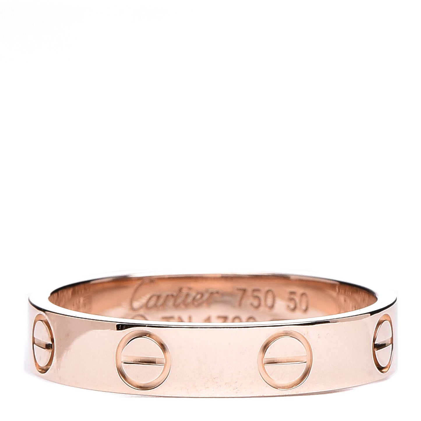 18K Pink Gold 3.5mm LOVE Wedding Band Ring 50 5.25