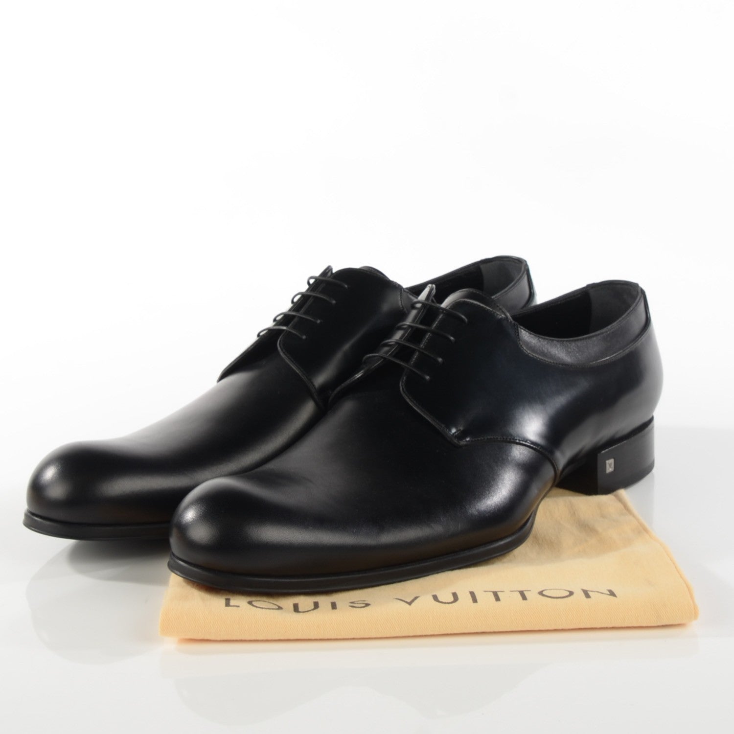 Louis Vuitton Mens Lambskin Derby Lace Up Shoes 11.5 Black 4 of 8