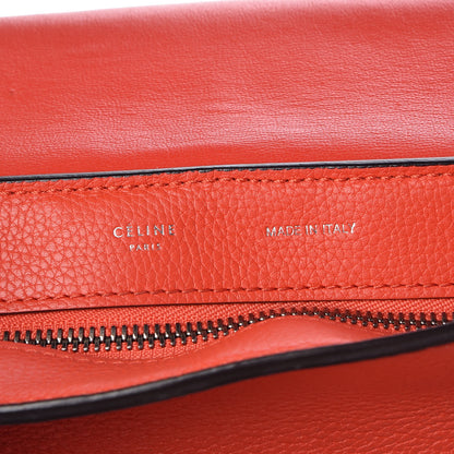 Celine Drummed Calfskin Suede Medium Trapeze Vermillion 6 of 6