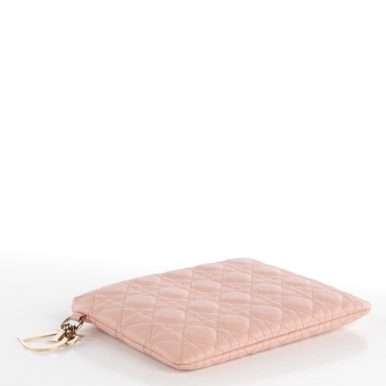 Christian Dior Coated Canvas Cannage Panarea Clutch Light Pink 4 of 9