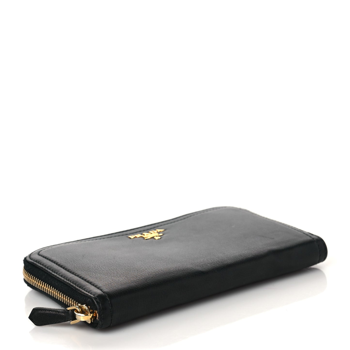 Vitello Daino Zip Around Wallet Nero Black