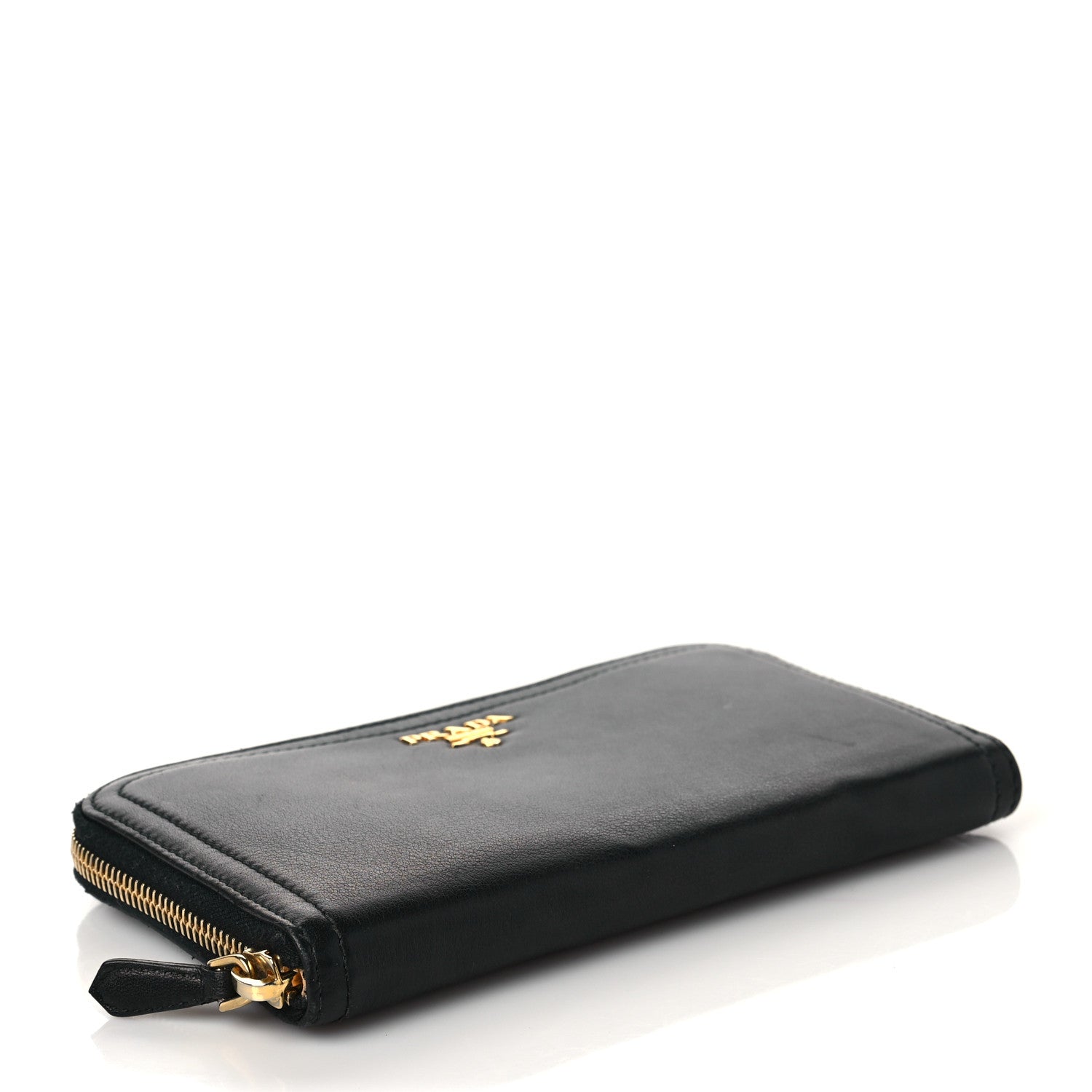 Prada Vitello Daino Zip Around Wallet Nero Black 4 of 6