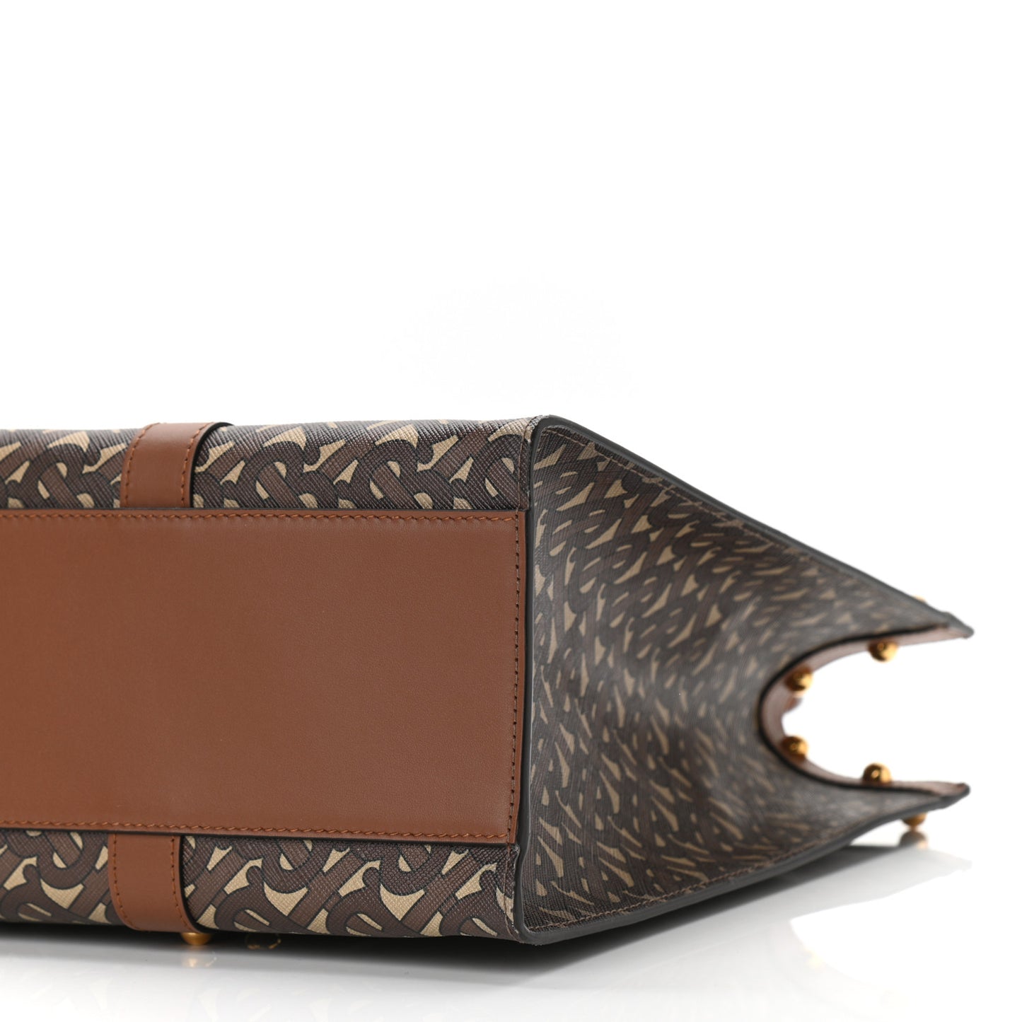 E-Canvas Monogram Studded Book Tote Bridle Brown