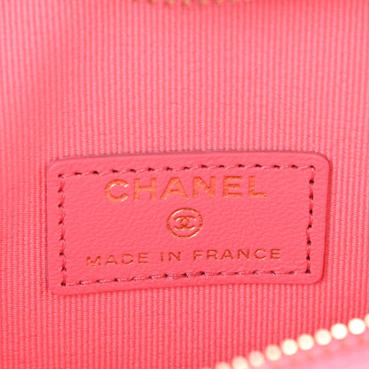 Chanel Lambskin Quilted CC In Love Heart Clutch With Chain Pink 6 of 10