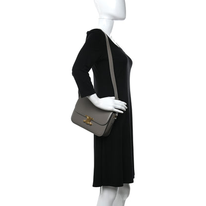 Celine Shiny Calfskin Medium Triomphe Pebble 3 of 10