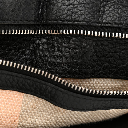 Gucci Pebbled Calfskin Large Bamboo Daily Top Handle Bag Black 7 of 9